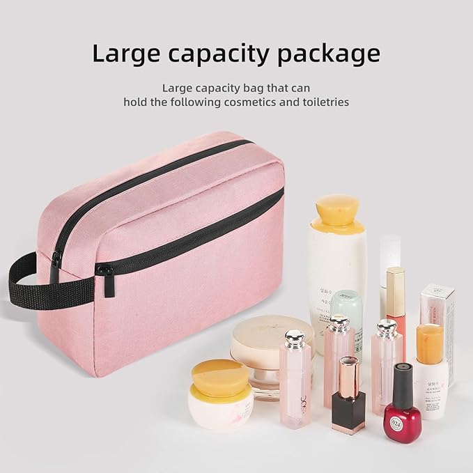 Travel Toiletry bag Toiletry bag for women men Hanging Cosmetic bag Travel accessories for Women Men (Pink)