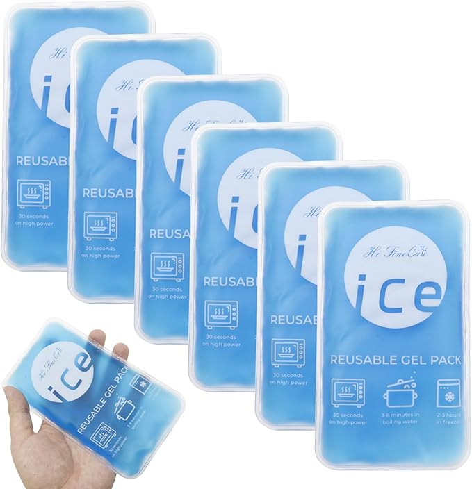 Reusable Ice Packs for Coolers - 5 Pack Freezable Gel Packs for Lunch Box, Camping, Picnic, Medical Cold Therapy - Leakproof & Long-Lasting Cold Storage