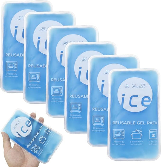 Reusable Ice Packs for Coolers - 5 Pack Freezable Gel Packs for Lunch Box, Camping, Picnic, Medical Cold Therapy - Leakproof & Long-Lasting Cold Storage