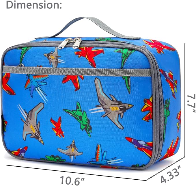 FlowFly Kids Lunch box Insulated Soft Bag Mini Cooler Back to School Thermal Meal Tote Kit for Girls, Boys, Fighter