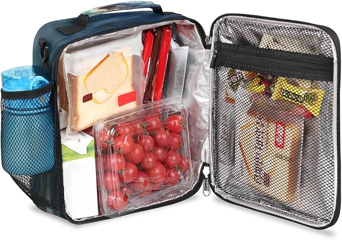 cfpolar Lunch Box for Boys Girls, Insulated Lunch Bags for Kids Reusable Mini Cooler Lunch Tote Lunchbox Thermal Meal Tote Kit with Shoulder Strap for Work School Picnic