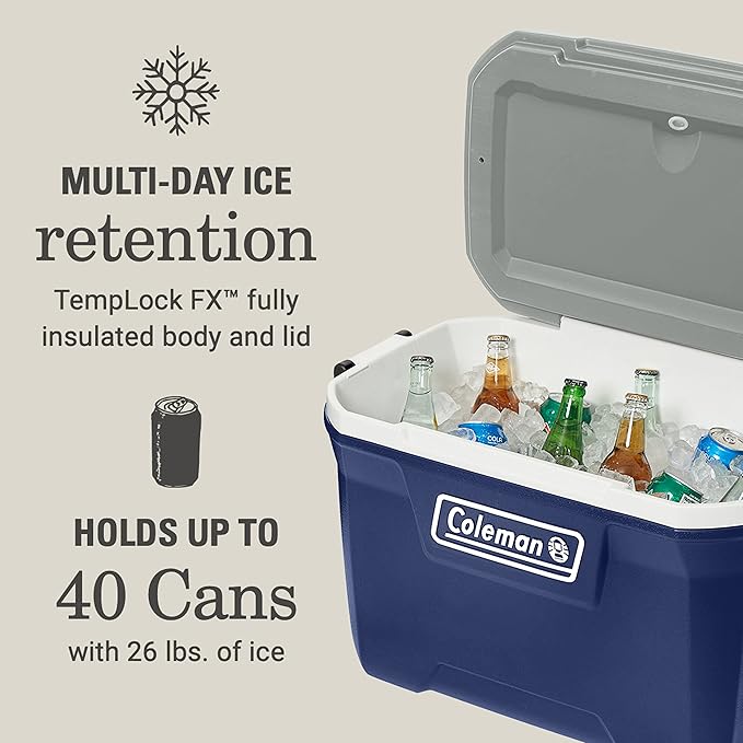 Coleman Classic Series Insulated Portable Cooler, Leak-Resistant Outdoor Hard Cooler Keeps Ice up to 5 Days, 52/70/120/150 Quart