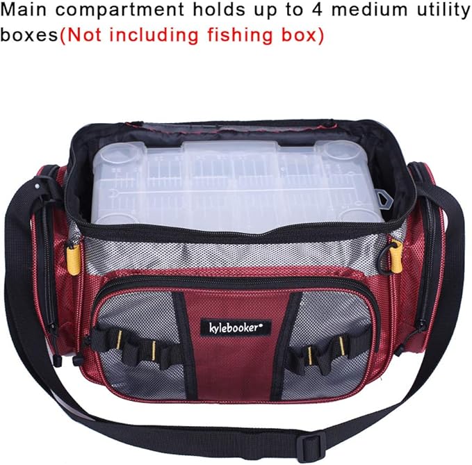 Kylebooker Fishing Tackle Bags Soft Side Fishing Tackle Box Storage Bag for Saltwater or Freshwater