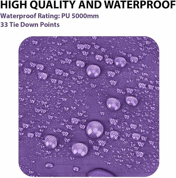 Gold Armour Rainfly Tarp Hammock, Premium 14.7ft/12ft/10ft/8ft Rain Fly Cover, Waterproof Ultralight Camping Shelter Canopy, Survival Equipment Gear Camping Tent Accessories (Purple 14.7ft x 12ft)