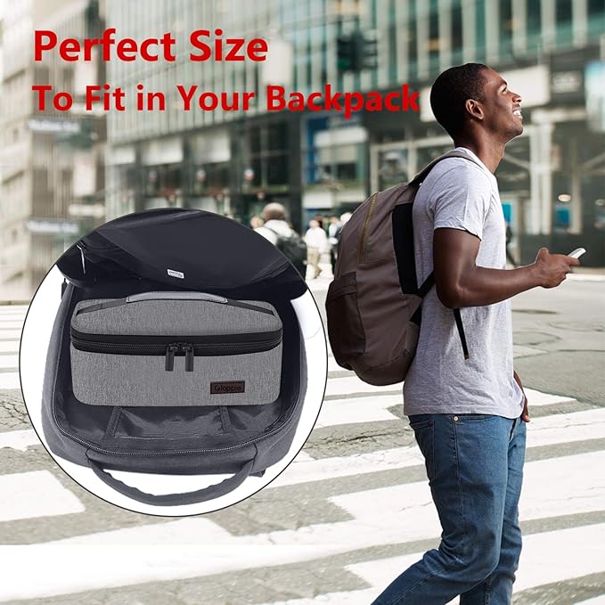 Gloppie Small Lunch Bag, Mini Lunch Box for Adults & Kids - CPC Certified, Food-Grade Lining | Portable Cooler for Work, School, Travel, (Grey)