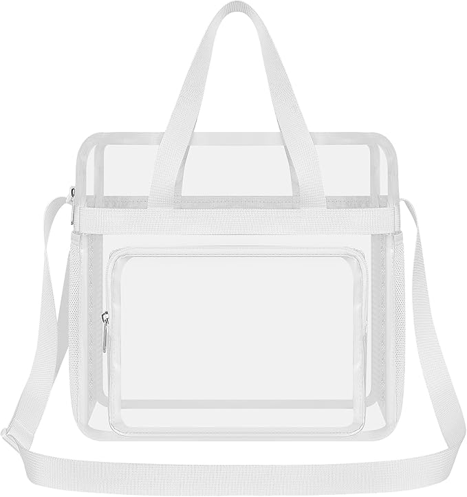 USPECLARE Clear Tote Stadium Approved, Security Travel & Gym Clear Bag for Work Sports Games Concerts