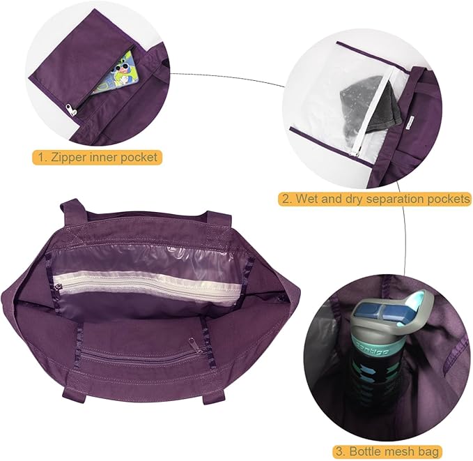 Yoga Bags for Women with Yoga Mats Bags Carrier Carryall Canvas Tote for Pilates Shoulder for Travel Office Beach Workout