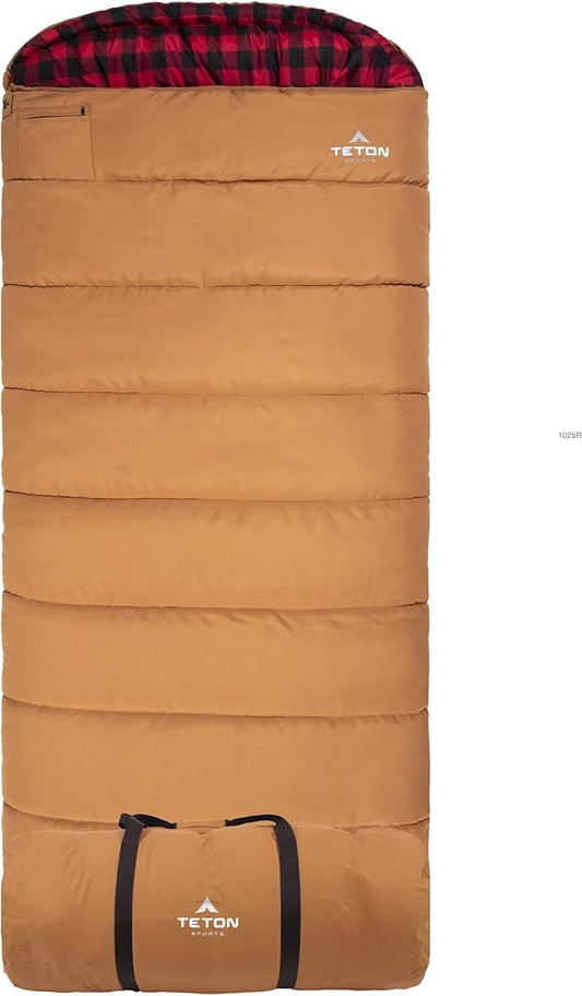 TETON Sports Deer Hunter -35F and 0F Degree Sleeping Bag. Warm and Comfortable Camping Sleeping Bags, Teton Tough Canvas Shell for Camping, Hunting, and Cold Weather