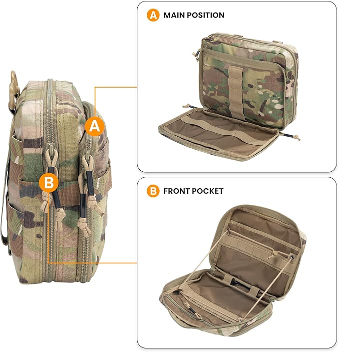 EXCELLENT ELITE SPANKER Tactical Molle Admin Pouch Utility Organizer EDC Medical Bag Utility EDC Tool Pouch with Shoulder Strap Attachment Pouches Waist Bag