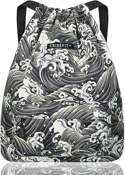 Waterproof Drawstring Bag, Gym Bag Sackpack Sports Beach Backpack for Men Women