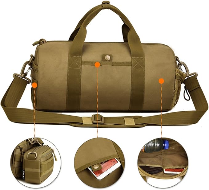 Huntvp Tactical Duffle MOLLE Handbag Gear Military Travel Carry On Shoulder Bag Small Valise