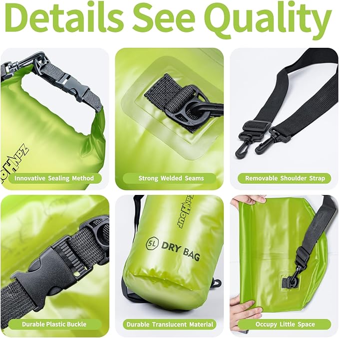 Waterproof Dry Bag - Roll Top Transparent Storage Bag,2L/5L/10L/20L,Suitable for Traveling, Swimming, Kayaking, Camping, Fishing, Rainy Day Trips