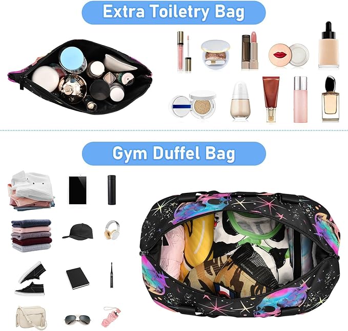 Women's Weekender Duffle Bag for Travel and Gym with Toiletry and Shoes Compartment