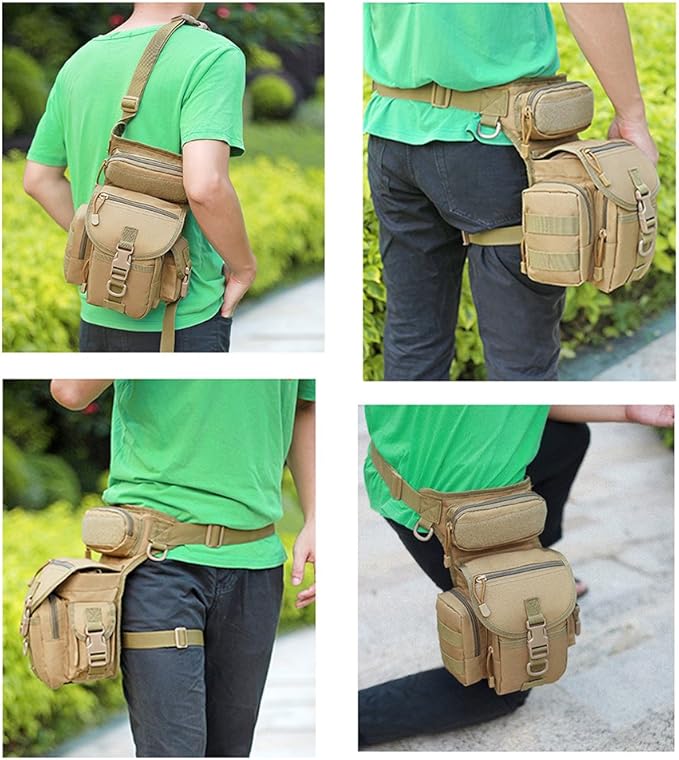 Multi-Purpose Tactical Drop Leg Bag Tool Fanny Thigh Pack Leg Rig Military Motorcycle Camera Versipack Utility Pouch, Black/Coyote Tan/Army Green/Camouflage 7 Colors Available