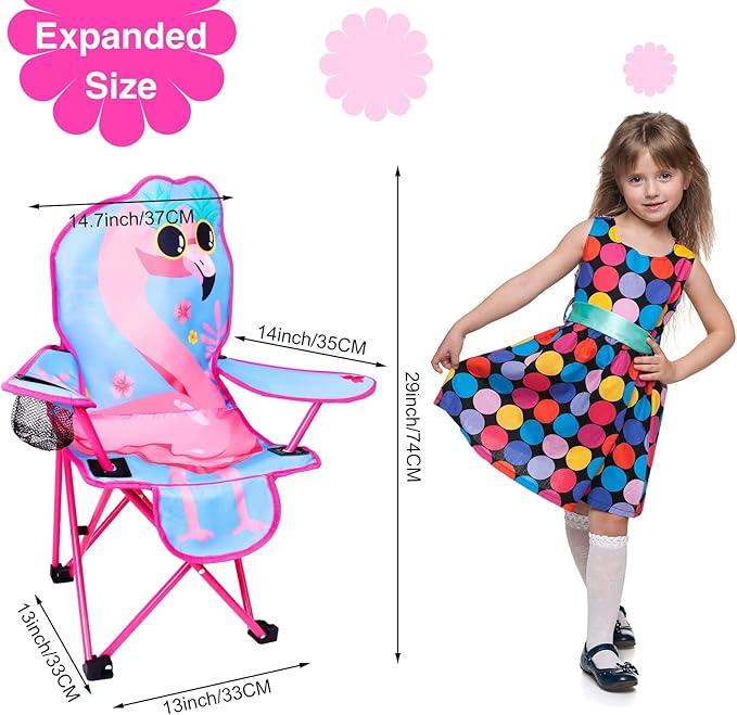KABOER Kids Outdoor Folding Lawn and Camping Chair with Cup Holder and Carrying Bag, Children's Camping Chairs