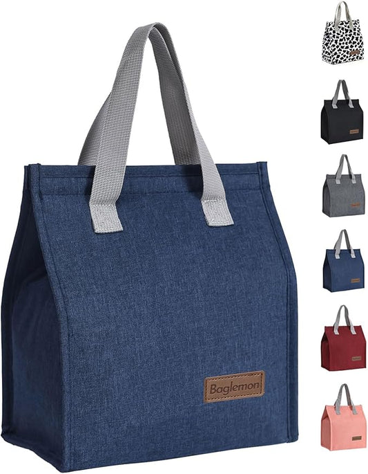 Lunch bag, Insulated Lunch Bag for Women Men, Lunch Containers Reusable Lunch Tote Bags for Work, Travel, Outdoor (Blue)