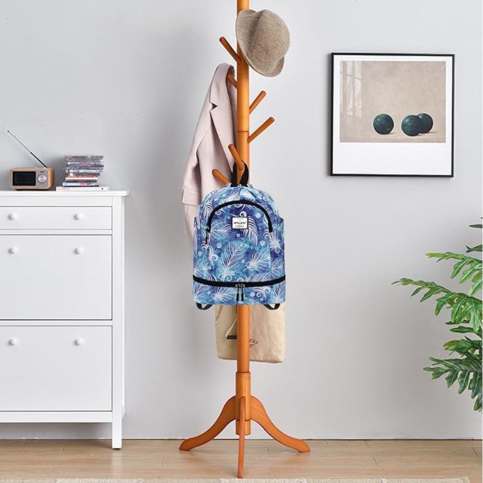 Dry Wet Drawstring Backpack with Shoe Compartment for Women Adjustable Gym Bag