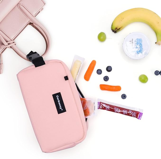 Cerbonny Cooler Bag Freezable Lunch Bag for Work School Travel,Leak-proof Small Lunch Bag,Small Insulated Bag For Kids 3+/Adults,Freezer Lunch Bags,Freezable Snack Bag,Pink