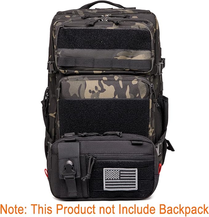 Molle Admin Pouch with Laser Cutting Loop,Car EDC EMT Molle Pouches, Large Capacity Tactical Pouch, EDC Pouch Organizer Include US Flag