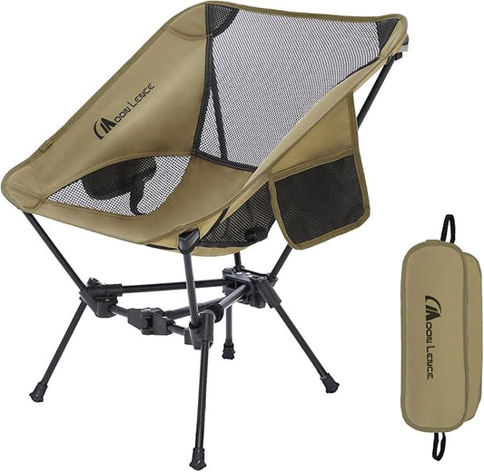 MOON LENCE Portable Camping Chair Backpacking Chair - The 4th Generation Ultralight Folding Chair - Compact, Lightweight Foldable Chairs for Hiking Mountaineering, Beach