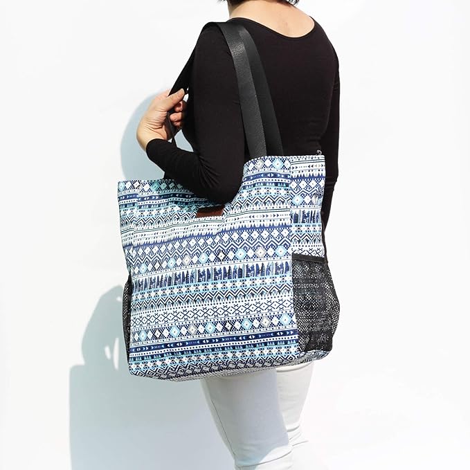 ESVAN Original Floral Water Resistant Large Tote Bag Shoulder Bag for Gym Beach Travel Daily Bags Upgraded