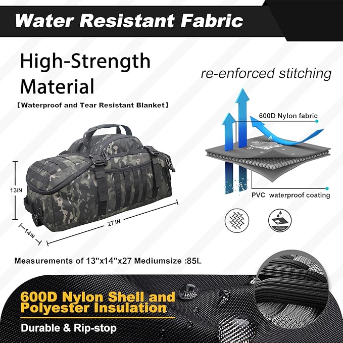 3 In 1 Military Backpack Travel Duffle Bag for Weekender Gym Traveling Workout Deployment