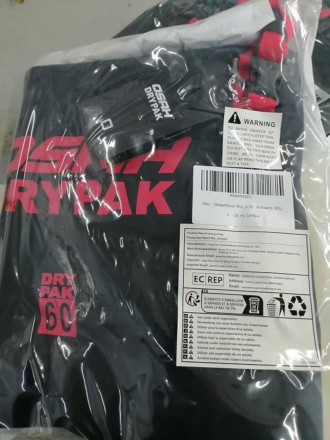 Motorcycle Dry Bag - Waterproof Motorcycle Duffle & Luggage Tail Bag Saddle Bags with Roll Top Closure, Large Storage Space，for Motorcycle Back Seat(SkyBlack, 60L)