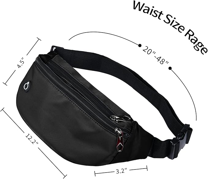 Fanny Pack for Men Women, Waterproof Sports Waist Bag Pack, Belt Bag for Travel Hiking Running
