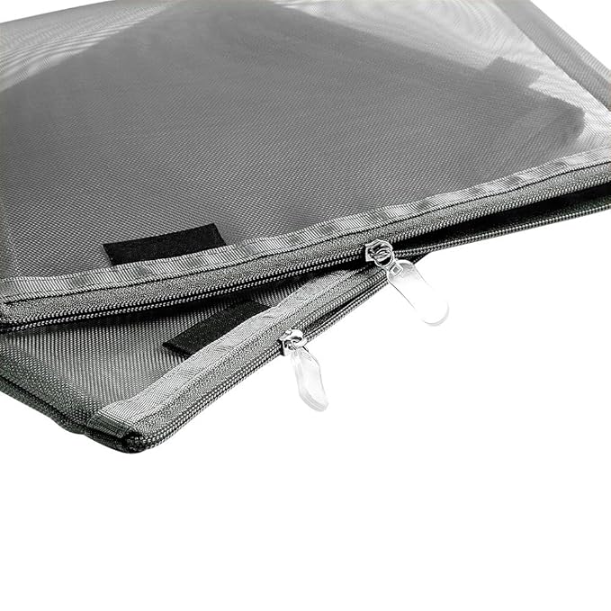 Clear Cosmetic Bags Zip Makeup Mesh Bags Pencil Case Pouch Travel Toiletry Kit Set Storage Case (Grey)