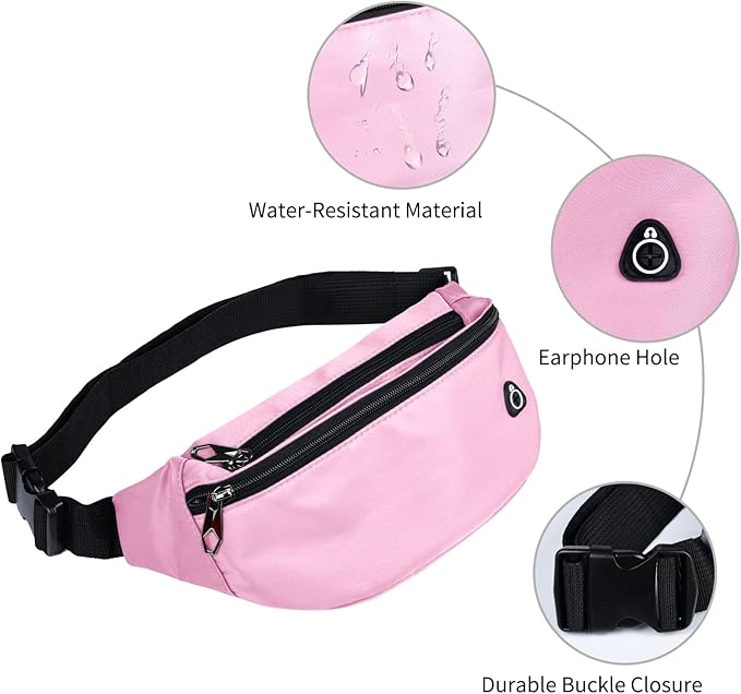 Fanny Pack for Men Women, Waterproof Sports Waist Bag Pack, Belt Bag for Travel Hiking Running