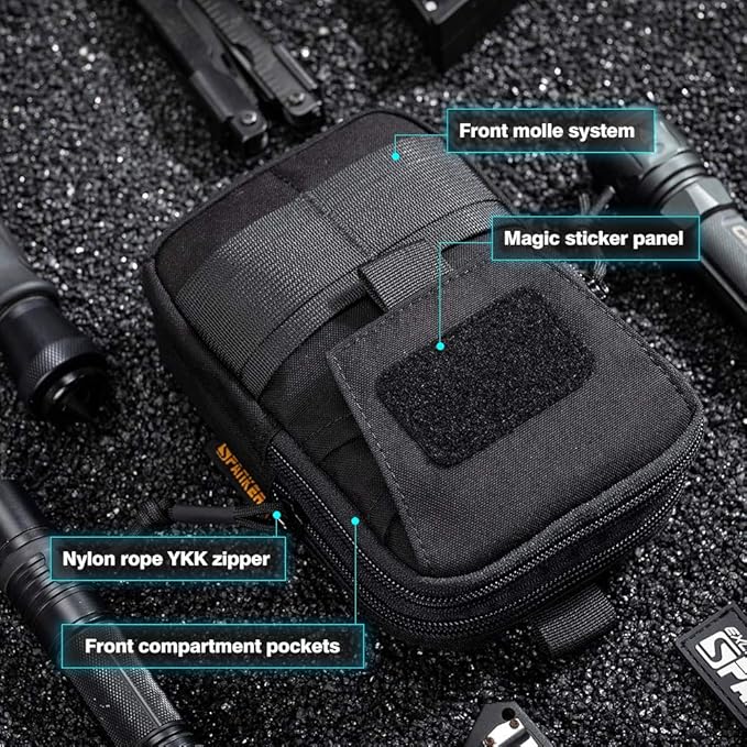 EXCELLENT ELITE SPANKER Tactical Molle EDC Pouch Nylon Belt Waist Bag Camping Hiking Organizer with Cellphone Holster for iPhone 12Pro 12 11ProMax XsMax XR XS X 8Plus 8 7 6 Samsung Galaxy Note 9 S9