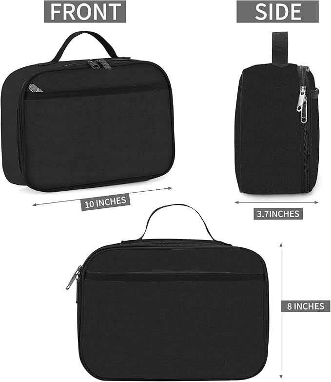 rickyh style Lunch Box with Padded Liner, Spacious Insulated Lunch Bag Durable Thermal Lunch Cooler Pack with Strap for Boys Girls Adults School Sports Beach Picnic Work Camp,2 Pocket (LBhei)