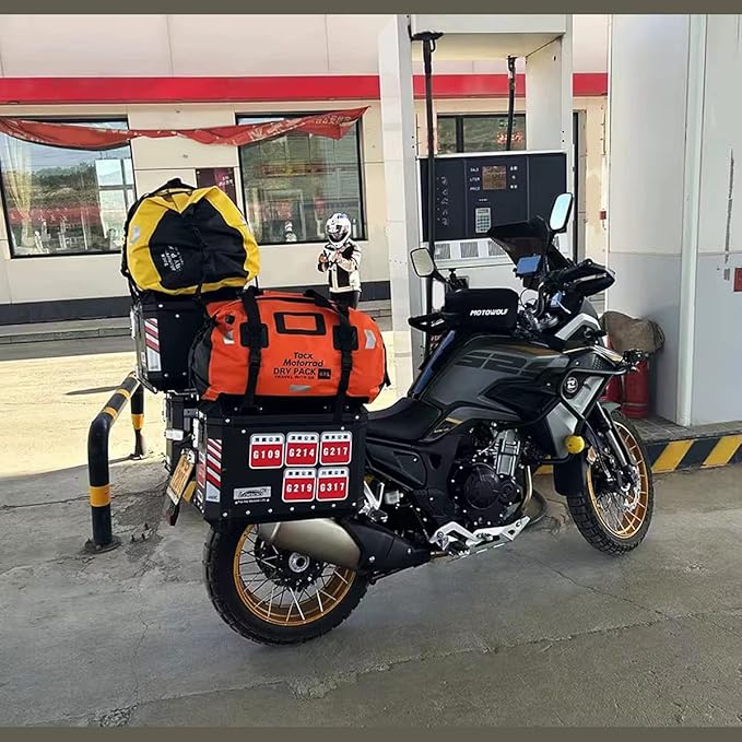 Waterproof Duffel Bag for Men/Women, Roll-top Dry Backpack Duffel Bag with Quick-fixed Straps, Motorcycle Tail Saddle Bag for Motorcycling, Rafting, Boating, Kayaking, Travel, 48L-Orange