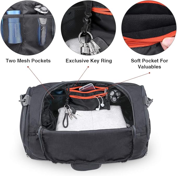 Canway Sports Gym Bag, Travel Duffel bag with Wet Pocket & Shoes Compartment for men women, 45L/40L, Lightweight