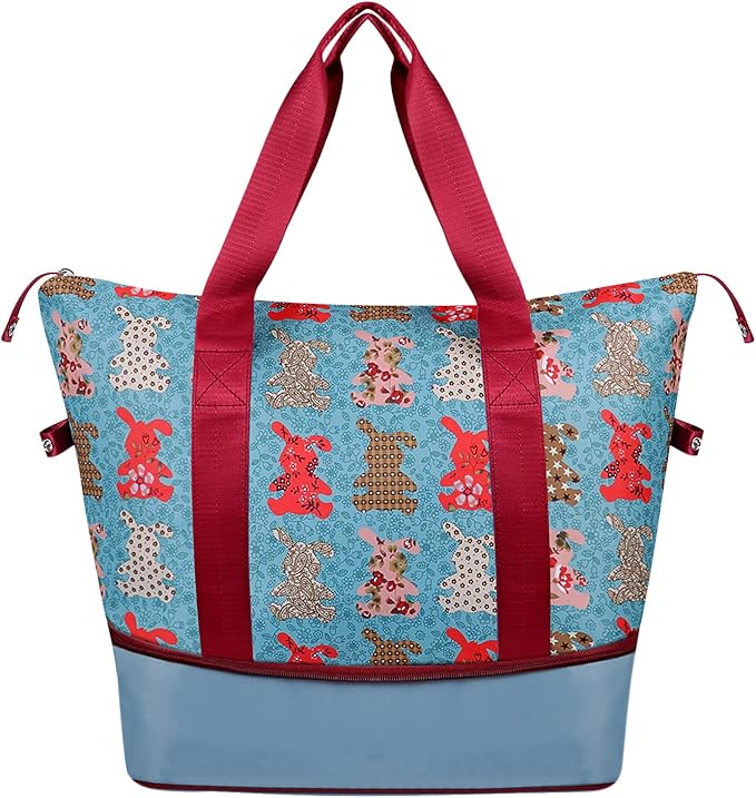 Womens Travel Duffel Bag Lightweight Sport Gym Bag Waterproof Weekender Overnight Bag with Wet and Dry Separation Pocket for Gym Training Yoga Fitness Swimming