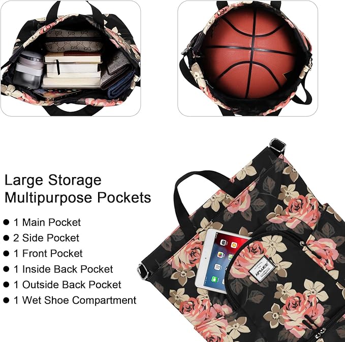 Dry Wet Drawstring Backpack with Shoe Compartment for Women Adjustable Gym Bag