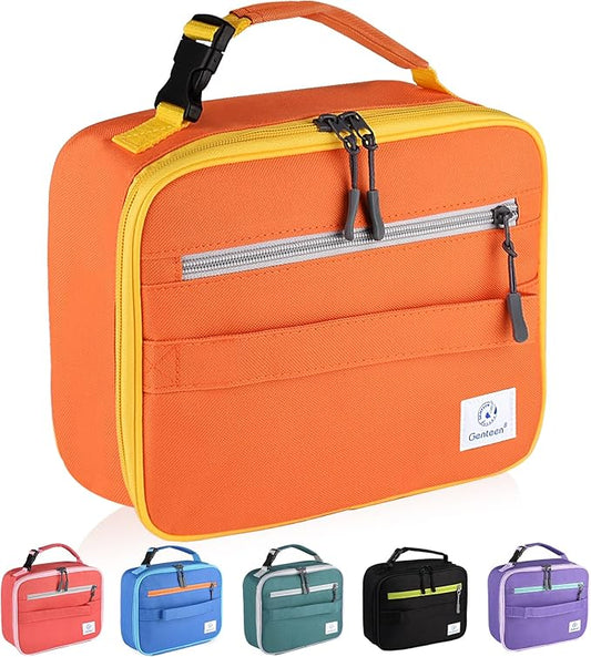 Genteen Lunch Box Lunch Bag for Kids Girls,Insulated Lunch Bag Women,Reusable Lunchbox for School,Work,Outdoor(Orange)