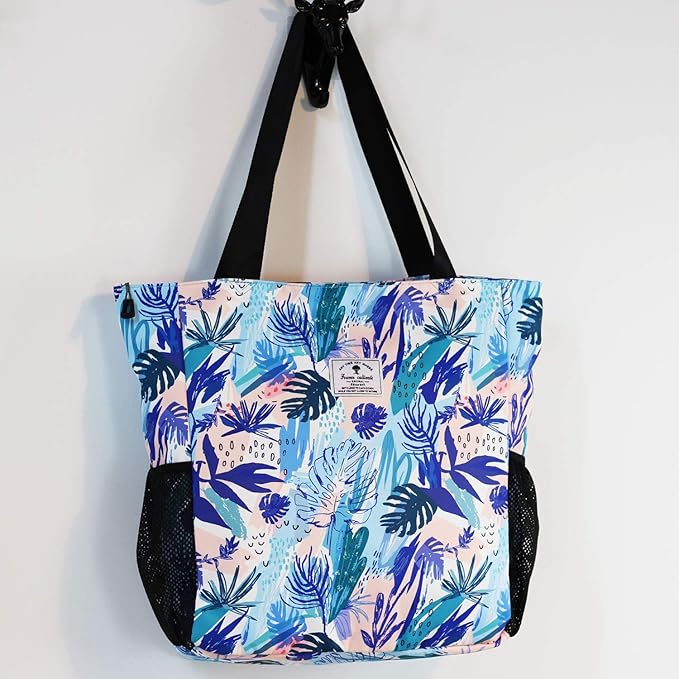 ESVAN Original Floral Water Resistant Large Tote Bag Shoulder Bag for Gym Beach Travel Daily Bags Upgraded