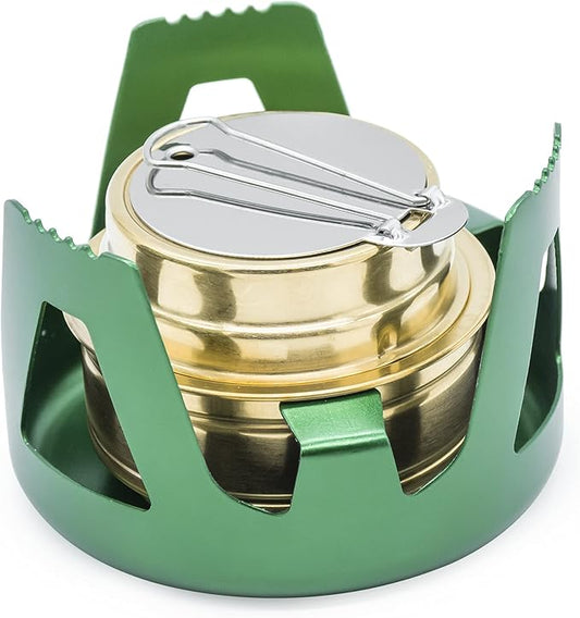 Outdoor Mini Portable Alcohol Stove Burner for Backpacking Hiking Camping Survival - Green