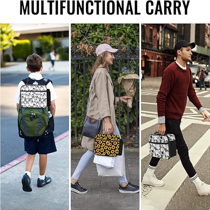 Penguin Lunch Bag Reusable Insulated Lunch Box Keep Food Cooler Thermal Lunch Tote for Women Men
