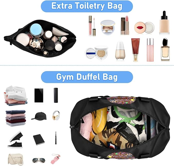 Women's Weekender Duffle Bag for Travel and Gym with Toiletry and Shoes Compartment