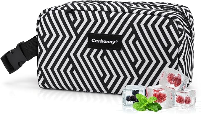 Freezable Lunch Bag,Freezable Snack Bag,Mini Cooler Bag for Travel/Work/School,Small Insulated Bag,Small Cooler Lunch Box with Ice Packs,Insulated Snack Bag,Freezable Snack Box with Handle Buckle