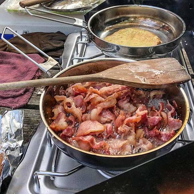 The Pathfinder School Stainless Steel Folding Skillet and Lid