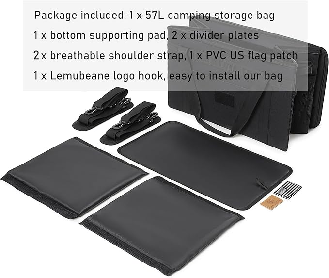 Tactical Camping Storage Bag Utility Tote Bag Camping Kitchen Organizer with Axe Holder & Shoulder Strap