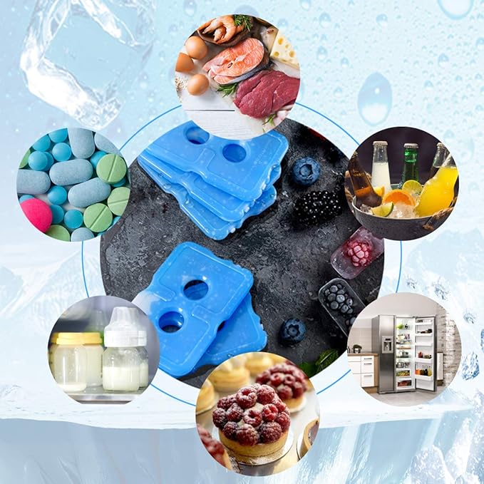 Cold Ice Pack Brick Reusable Long Lasting Cool Slim Thin Freezer Pack Cooler for Lunch Boxes Bag
