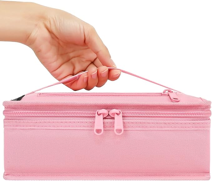 FlowFly Small Insulated Lunch box Portable Soft Bag Mini Cooler Thermal Meal Tote Kit with Handle for Work & School, Pink