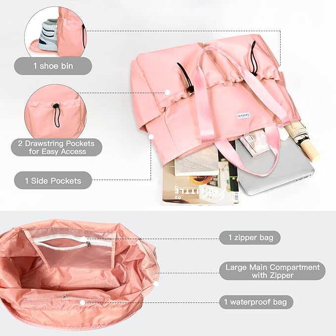 Yoga Bags for Women with Yoga Mats Bags Carrier Carryall Canvas Tote for Pilates Shoulder for Travel Office Beach Workout