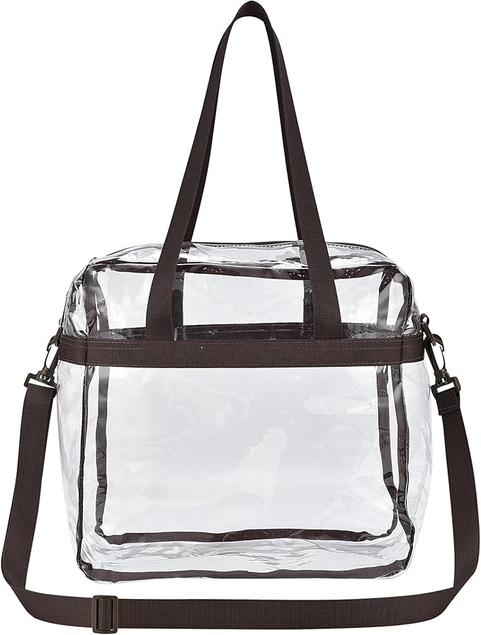 USPECLARE Clear Tote Stadium Approved, Security Travel & Gym Clear Bag for Work Sports Games Concerts