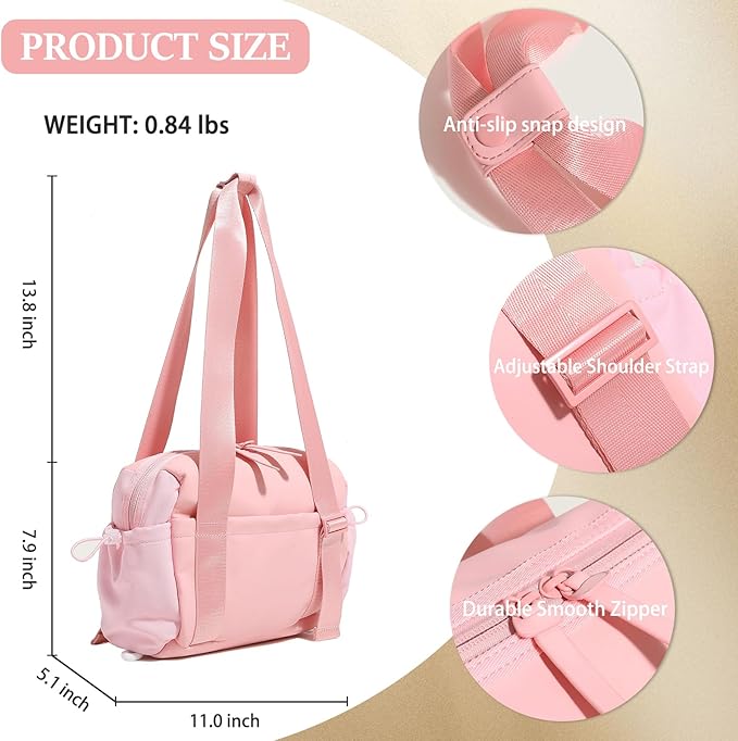 Mini Gym Bag for Women & Girls with Wet Compartment Small Gym Tote Bag Waterproof Travel Duffle Bag Cute Workout Sports Bag, Pink