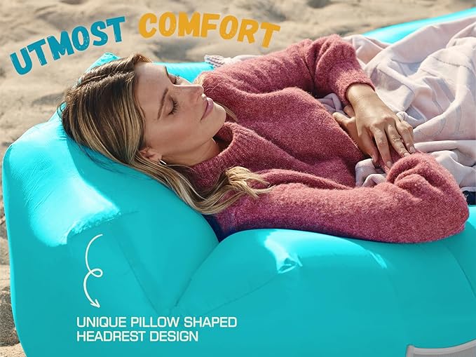 WEKAPO Inflatable Lounger Air Sofa Hammock-Portable,Water Proof& Anti-Air Leaking Design-Ideal Couch for Backyard Beach Traveling Camping Picnics & Music Festivals
